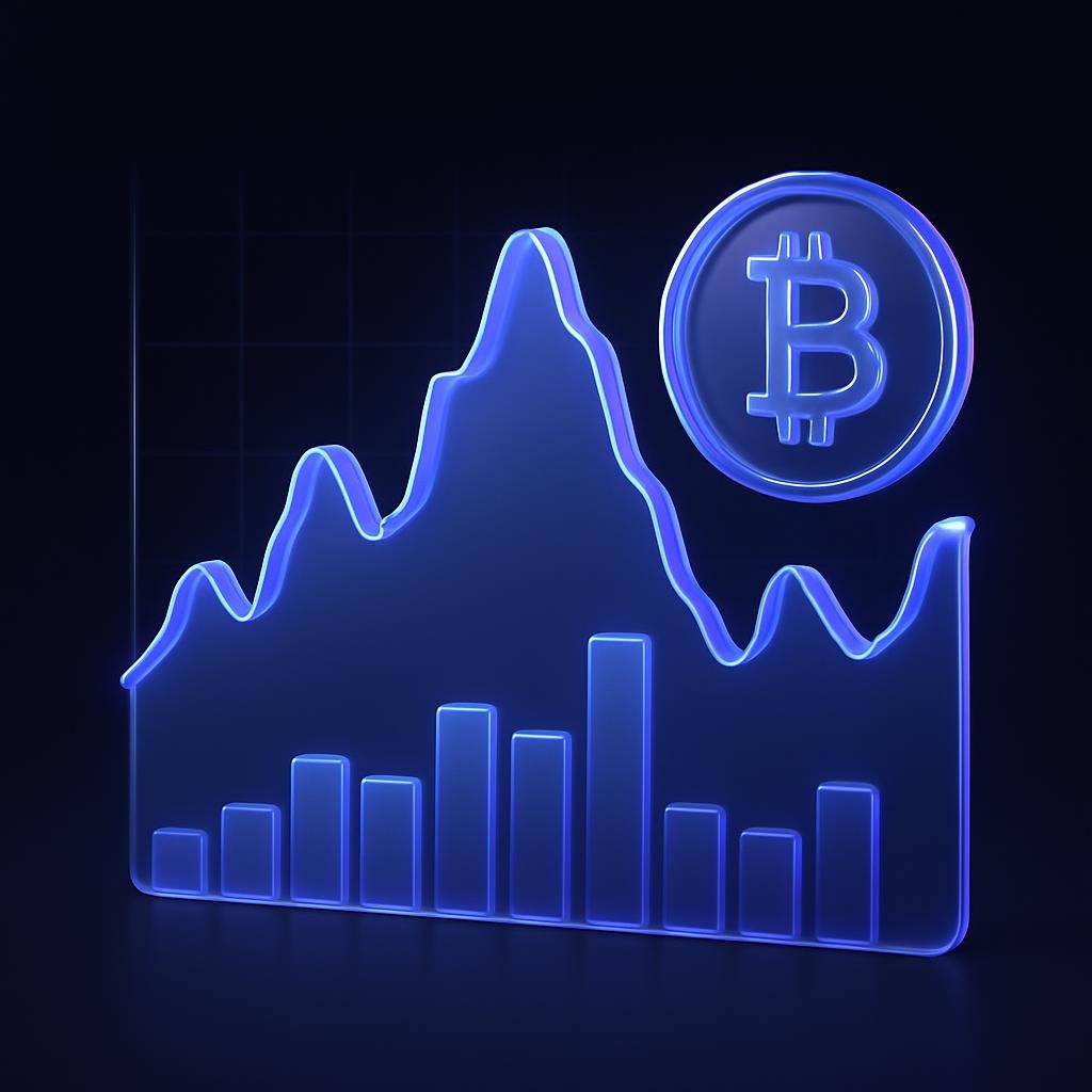 Graph showing cryptocurrency market volatility over time.