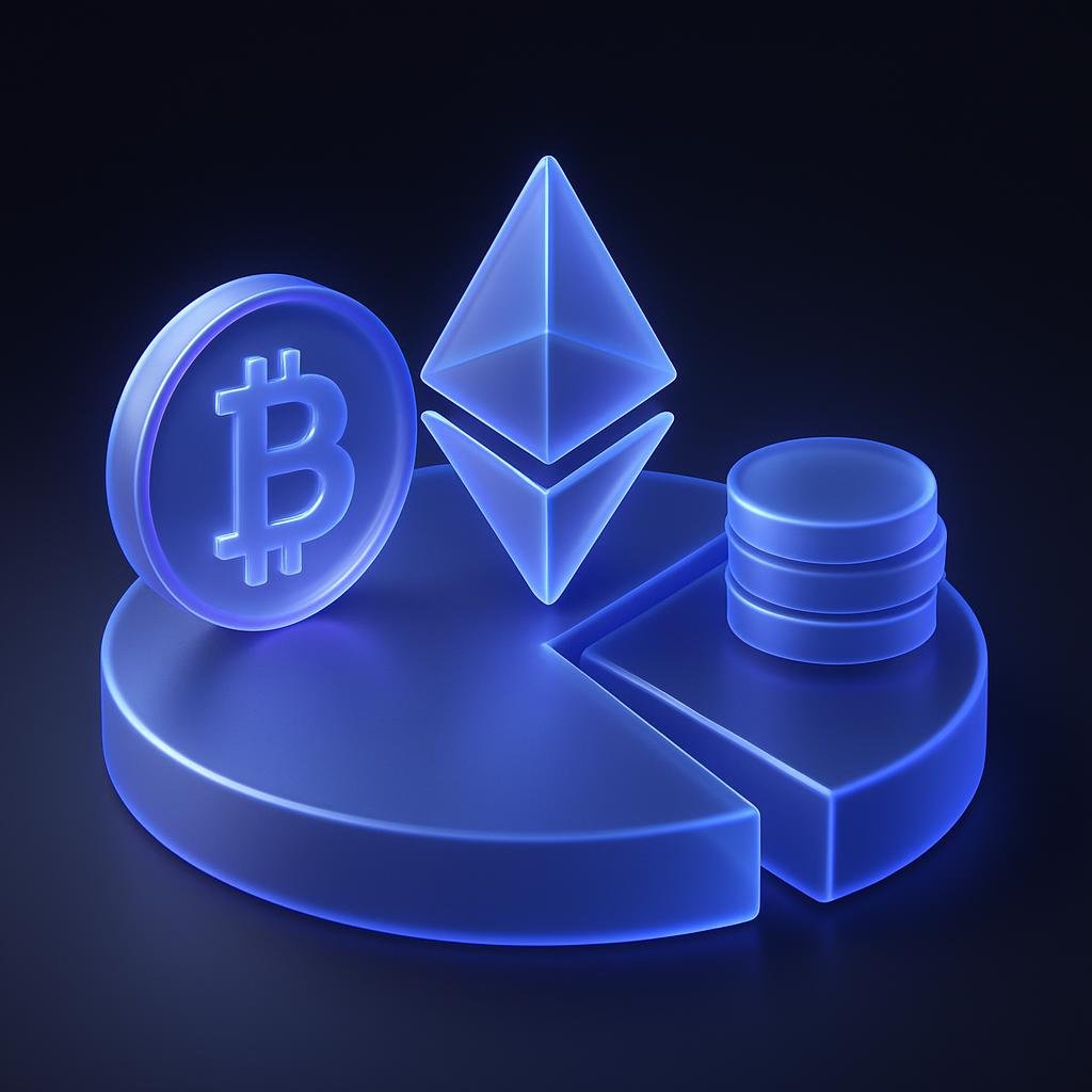 Visual comparison of asset allocation among Bitcoin, Ethereum, and Altcoins.