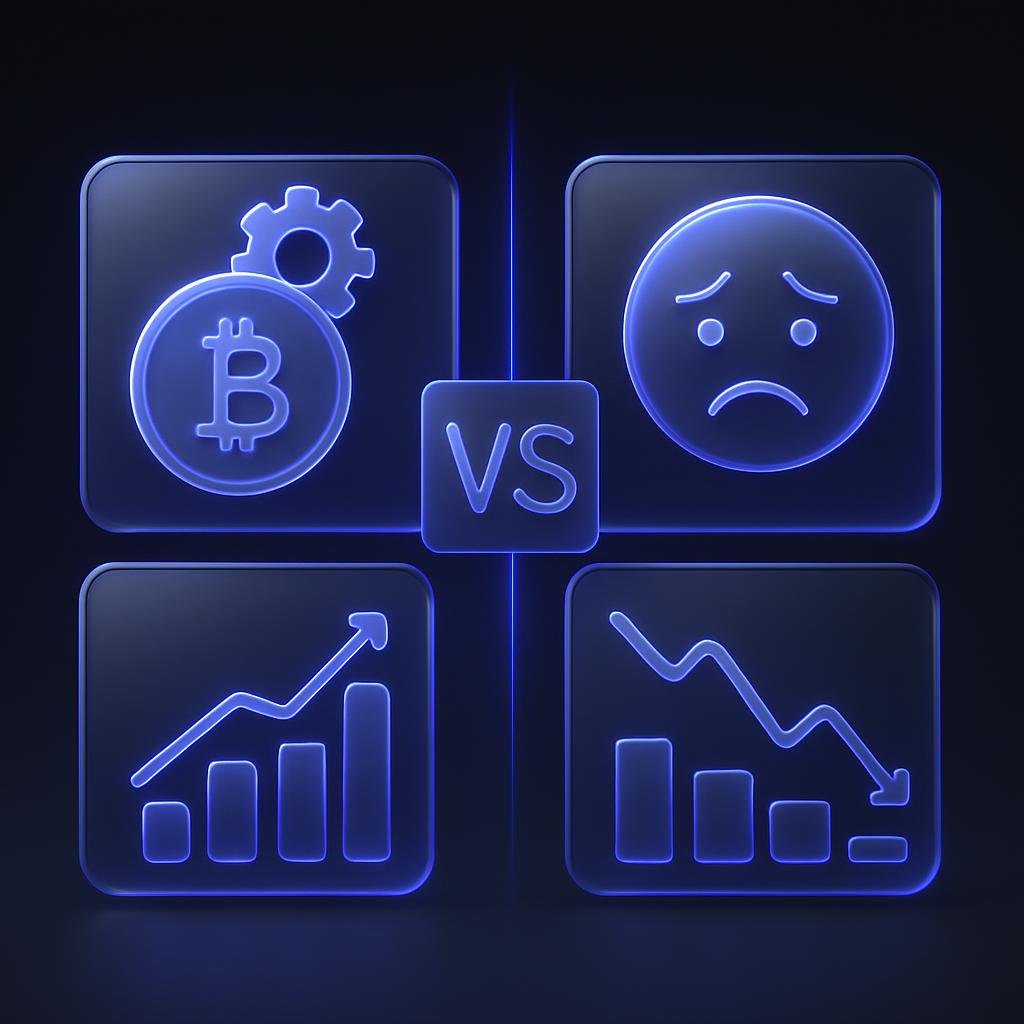 Comparison chart of crypto automation vs emotional trading.