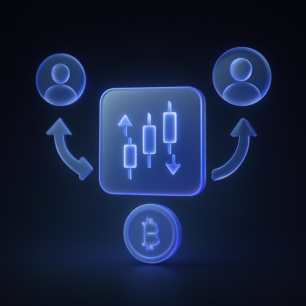 Illustrate the concept of a centralized exchange with a diagram showing user interactions.