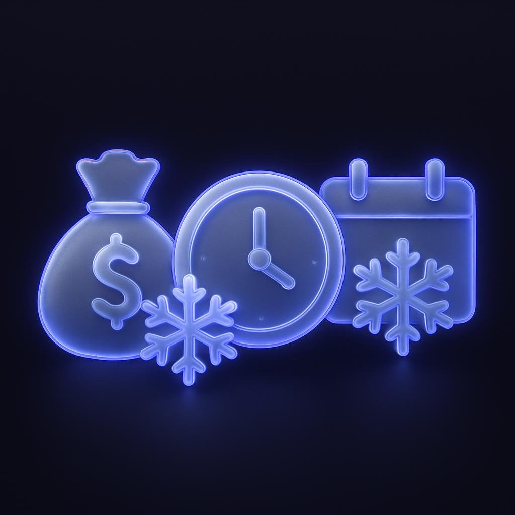 Visual representation of how long different types of withdrawal freezes last.