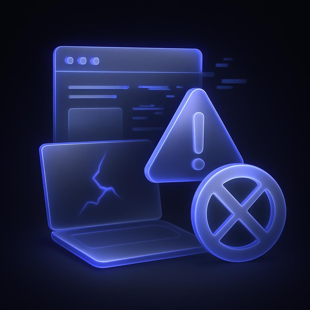 Illustration of technical glitches and infrastructure issues