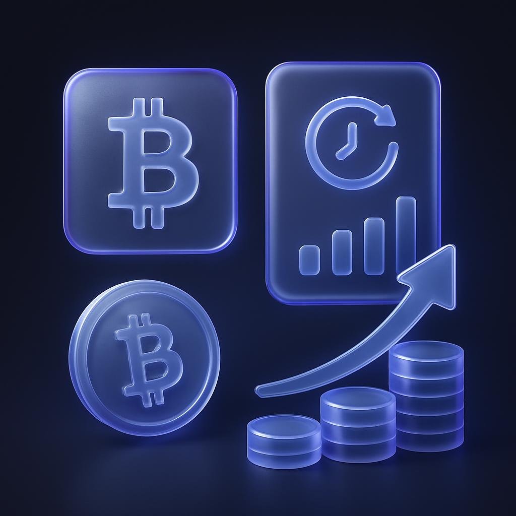 Illustration explaining crypto auto invest and its benefits, like DCA.