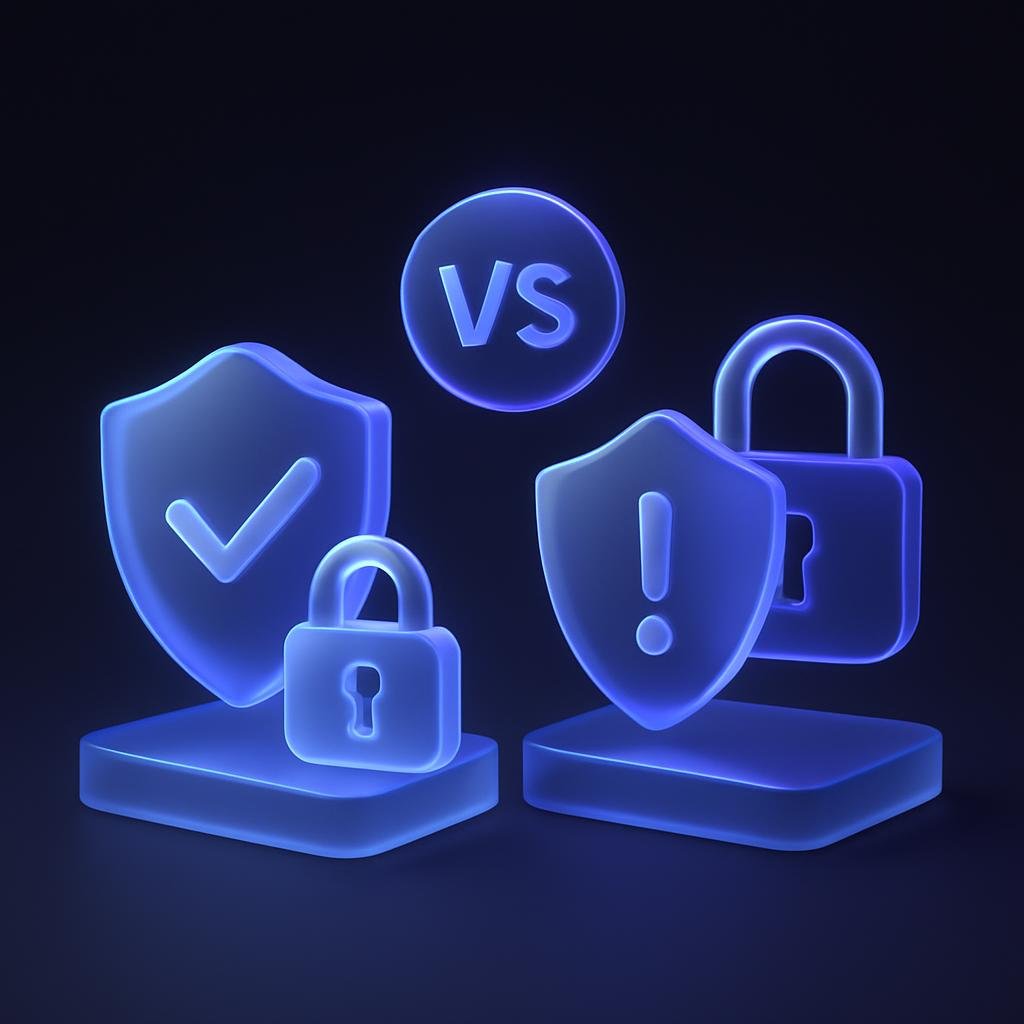 Visual comparison of security measures between Bybit and Bitunix.