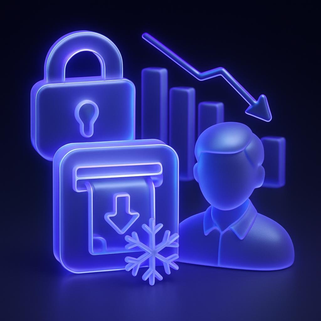 Infographic on the impact of withdrawal freezes on traders.