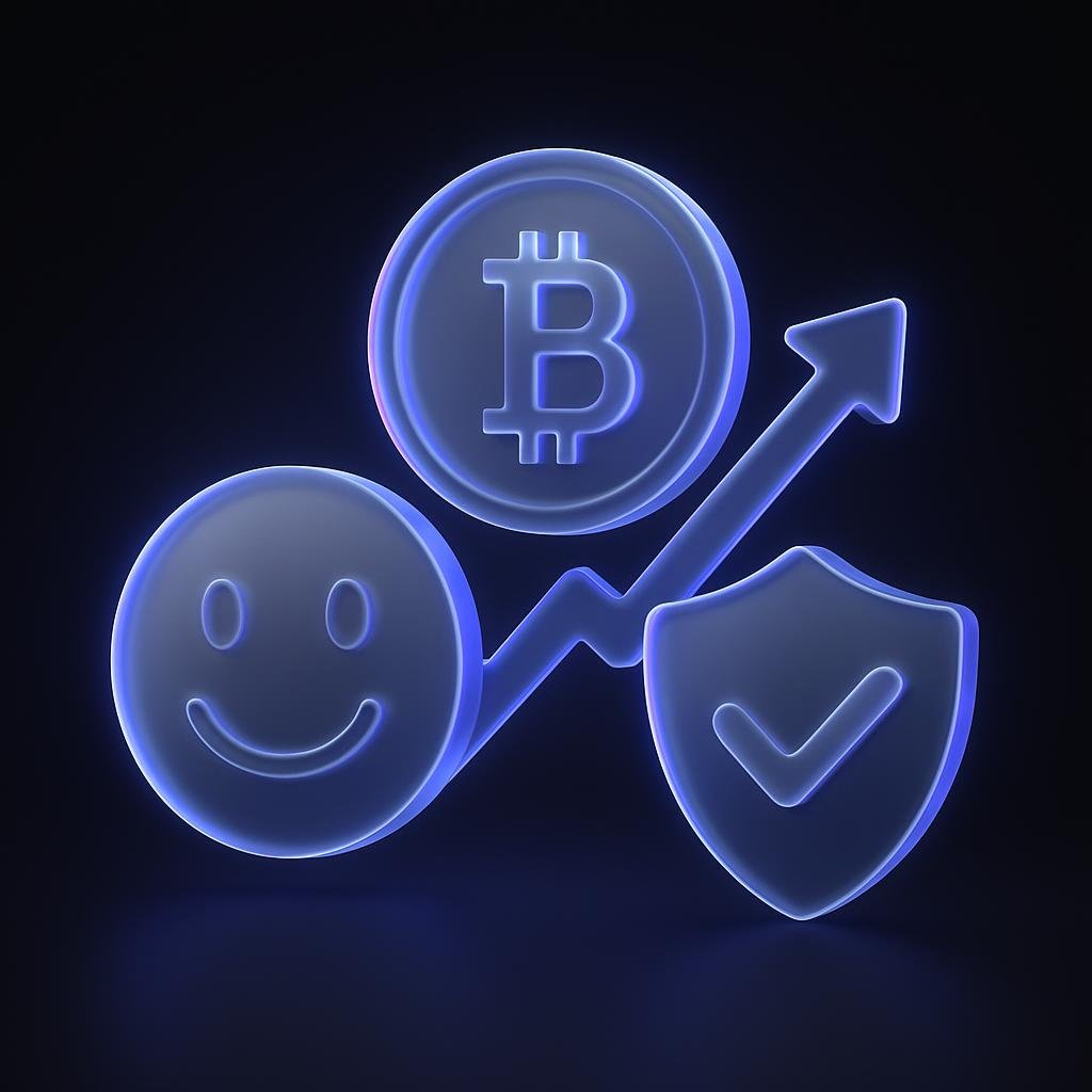 Visual representation of the benefits of Crypto DCA, such as reduced emotional stress and mitigated risk.