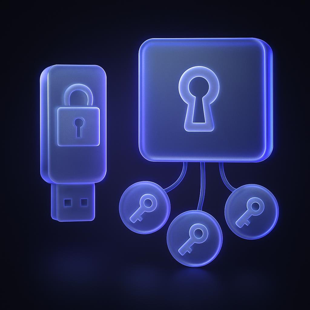 Illustration of cold storage and multi-signature protocols