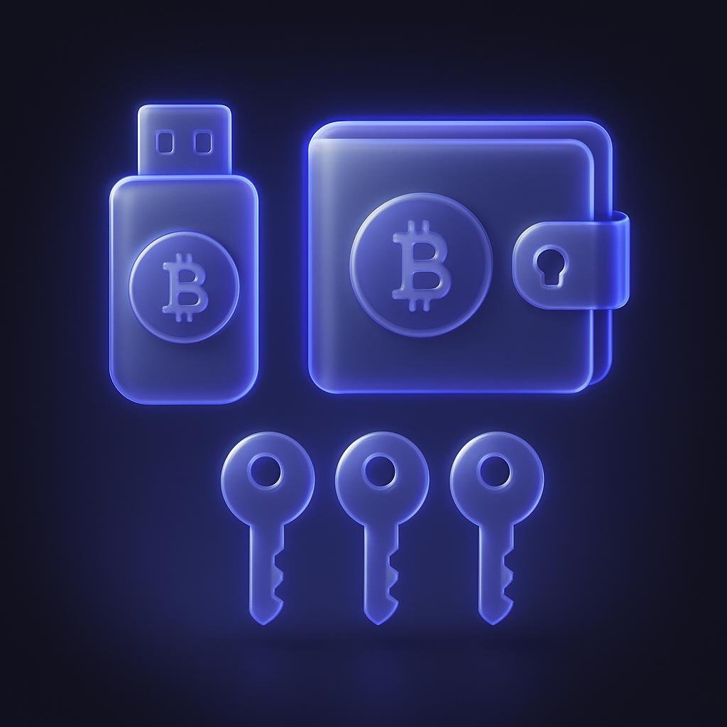 Diagram showing cold storage and multi-signature wallets.