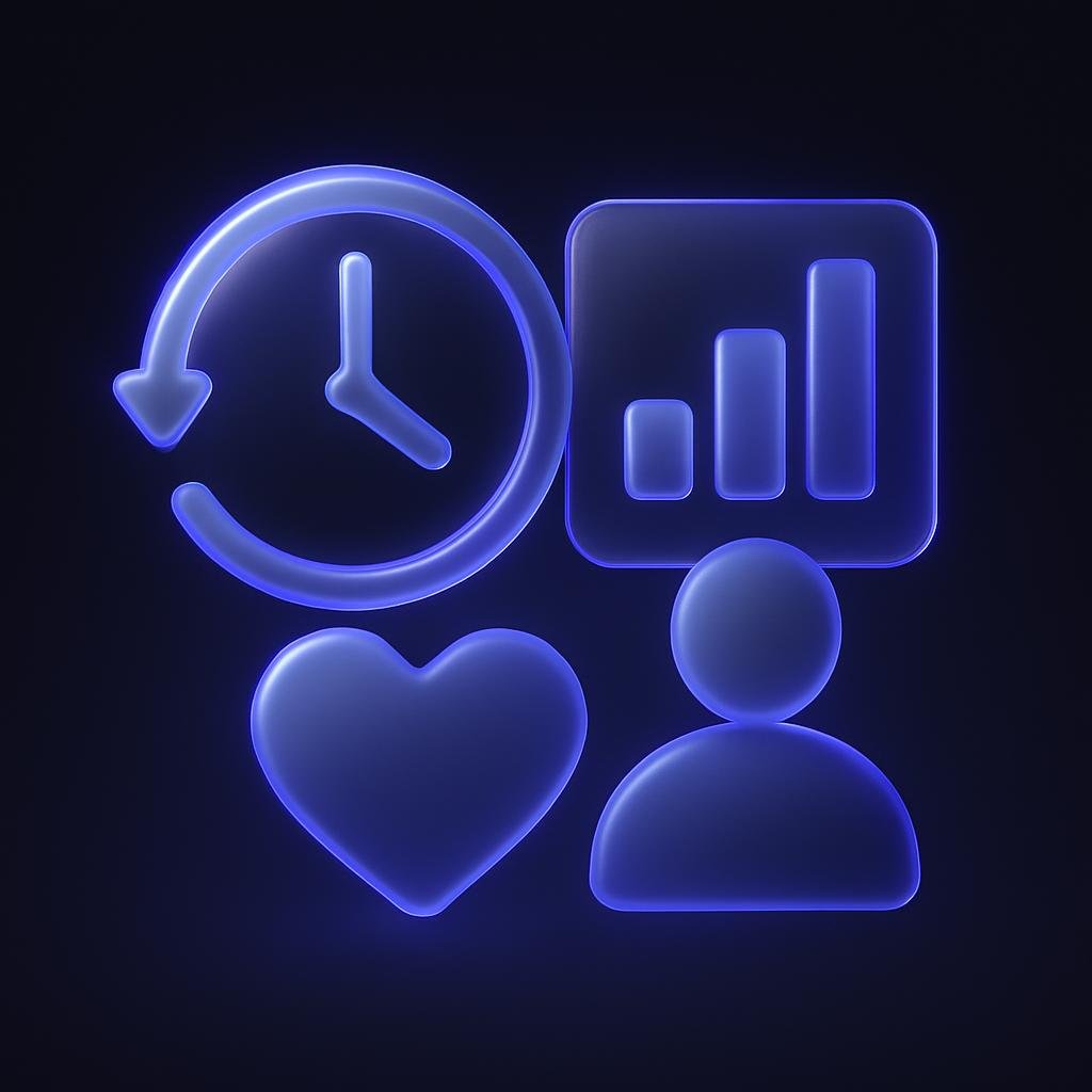 Illustration of time efficiency and reduced emotional bias benefits.