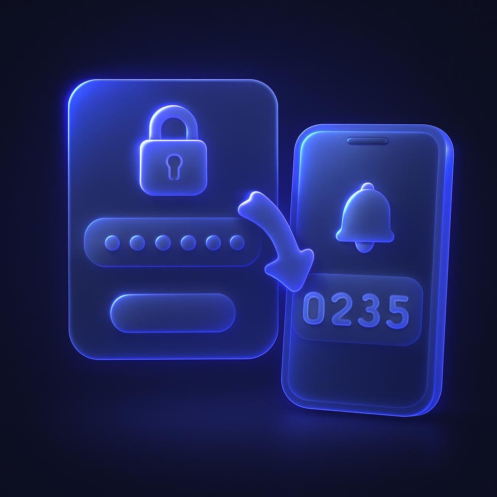 Visual representation of 2FA authentication process.