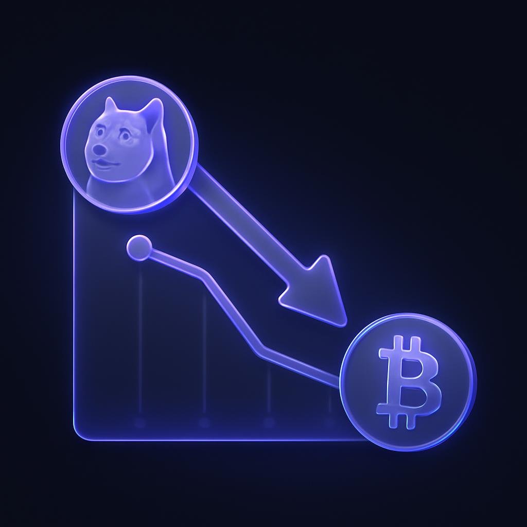 Illustrate the timeline of the dogecoin crash and Bitcoin's price drop.