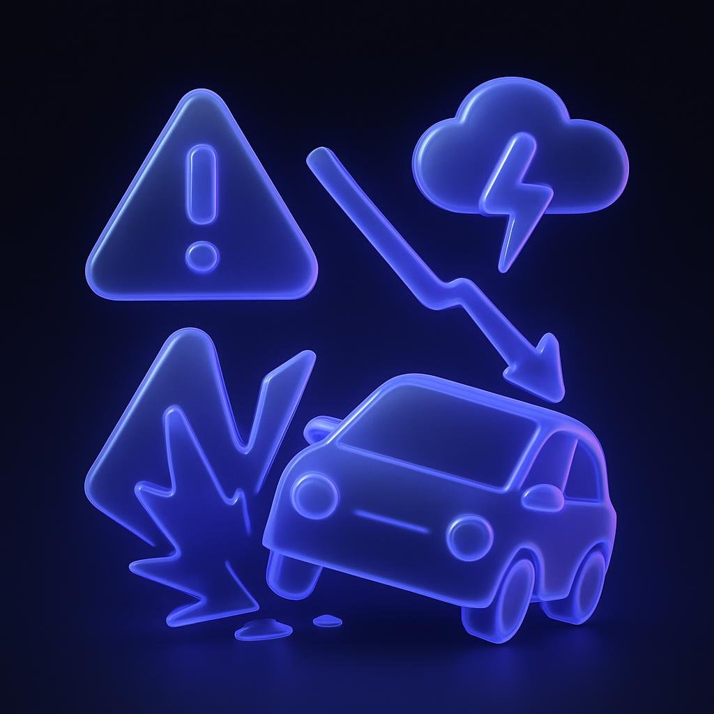 Visual representation of factors contributing to the crash.