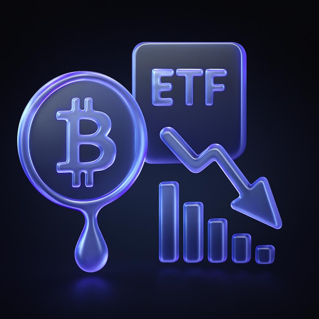 Illustrate the concept of Bitcoin ETF outflows and market volatility.