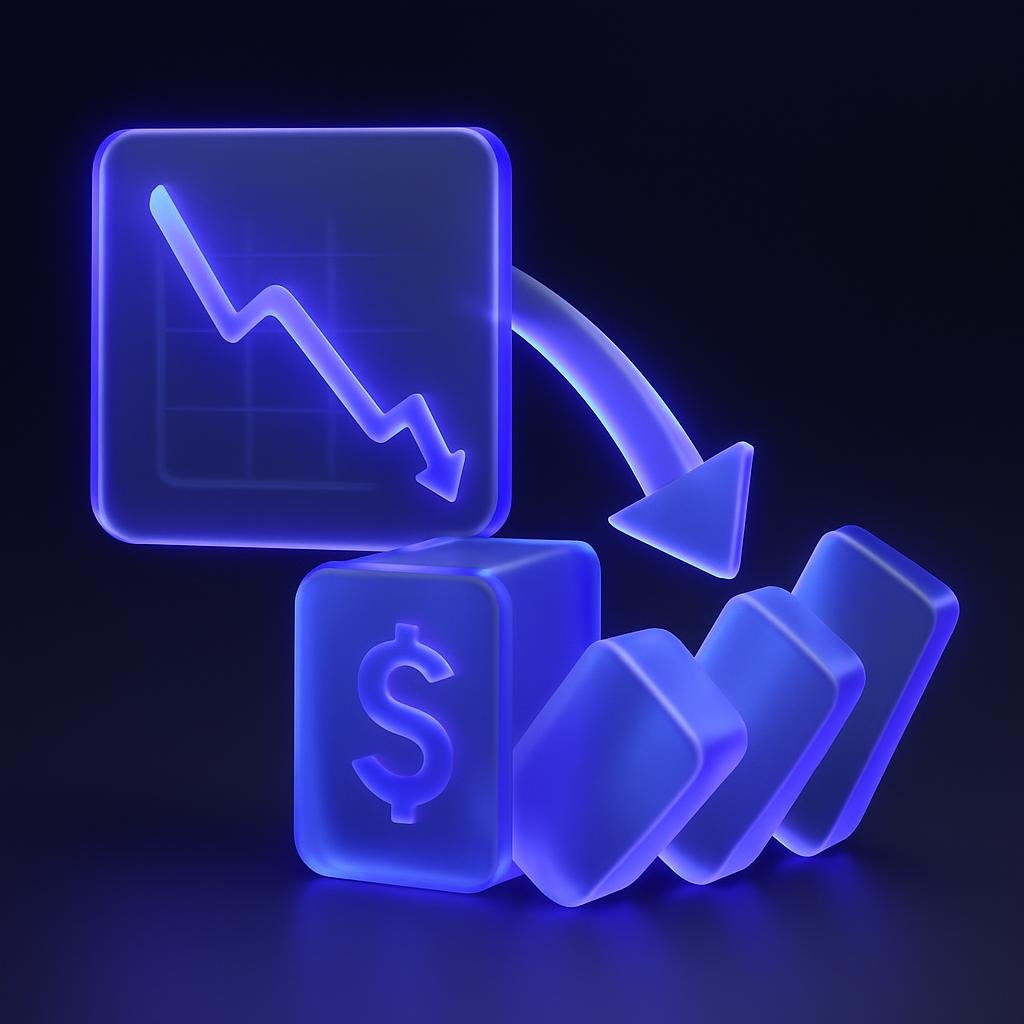 Illustration of a liquidation cascade to show how rapid price drops trigger forced liquidations.