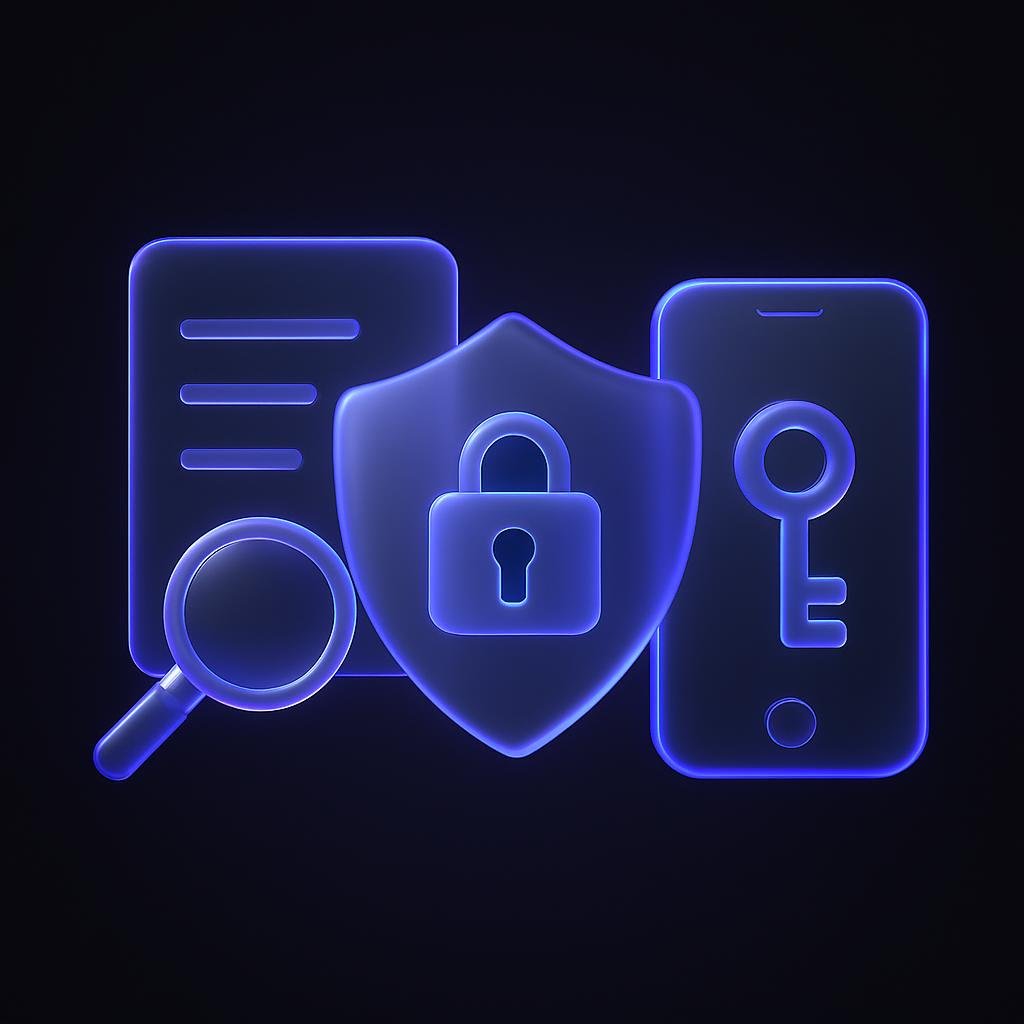 Visual representation of transparency and security measures like audits and 2FA.