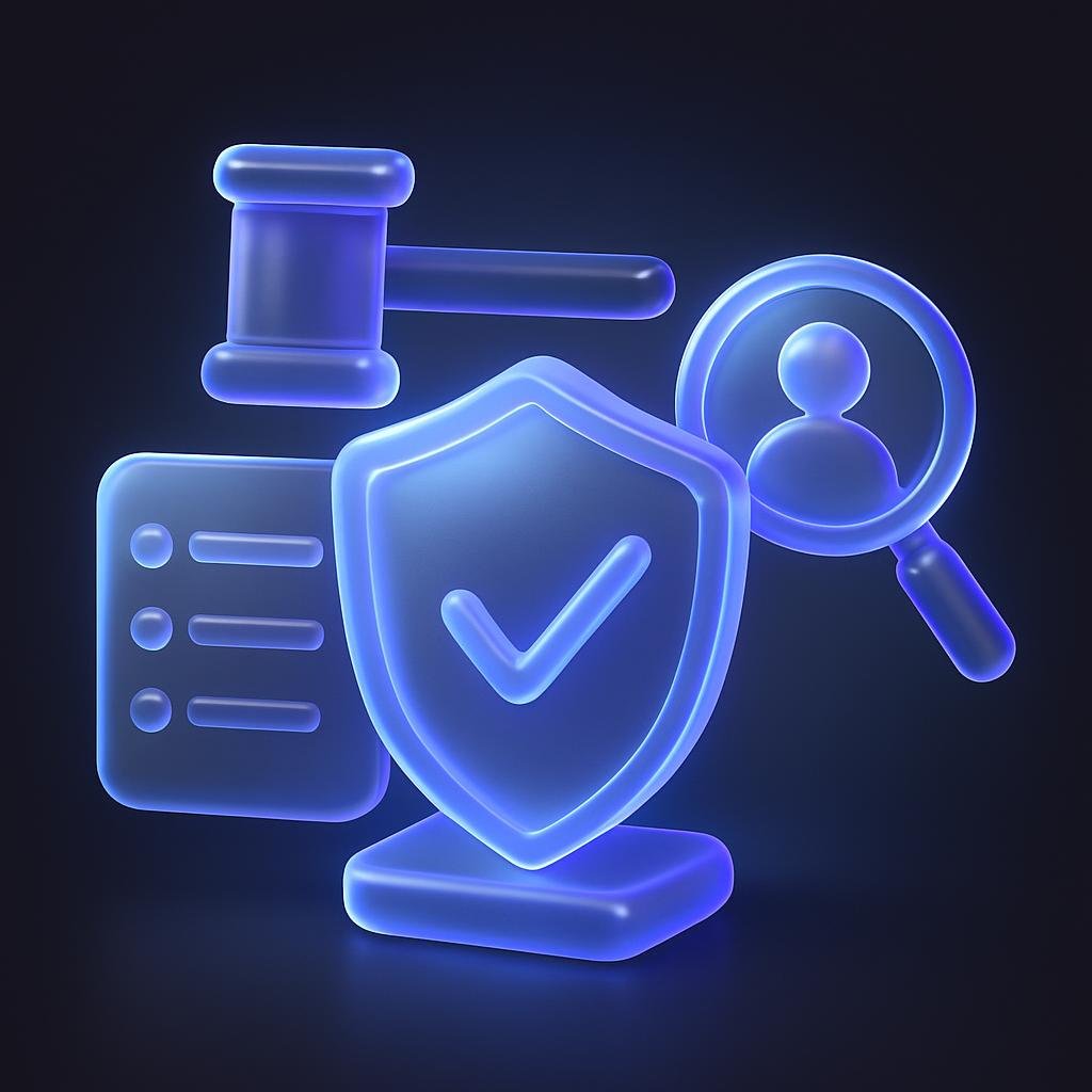 Infographic on regulatory compliance, AML, and KYC protocols