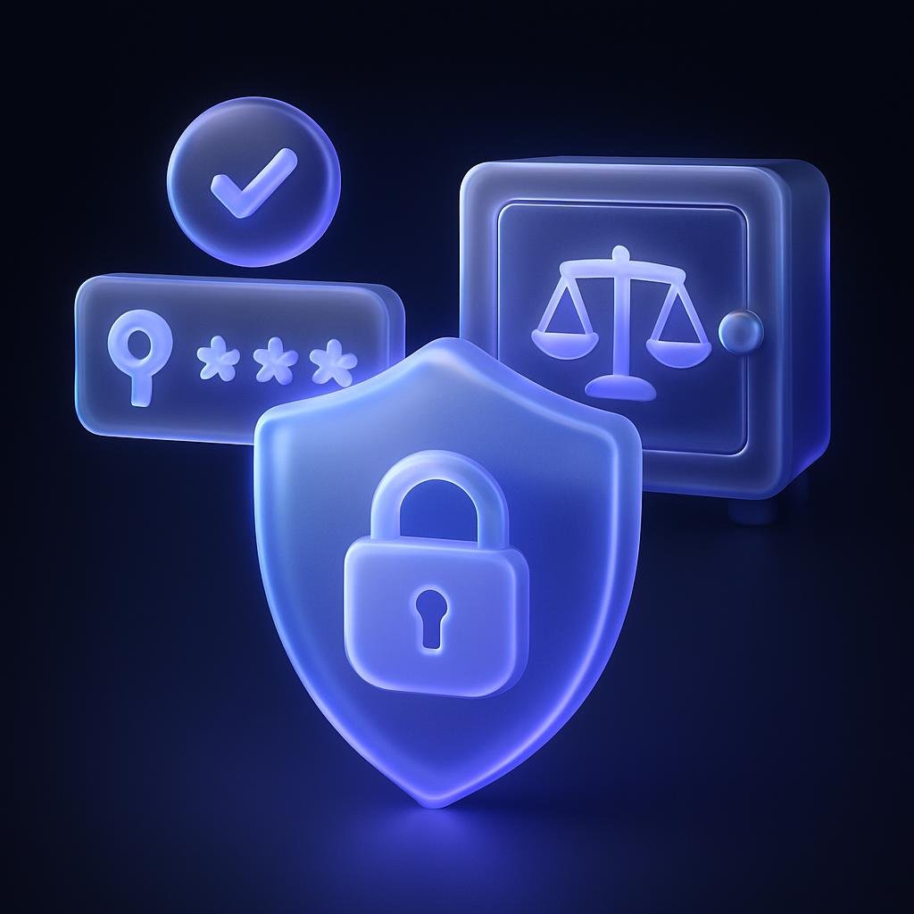 Visual representation of Bitunix's security features like 2FA, cold storage, and compliance.