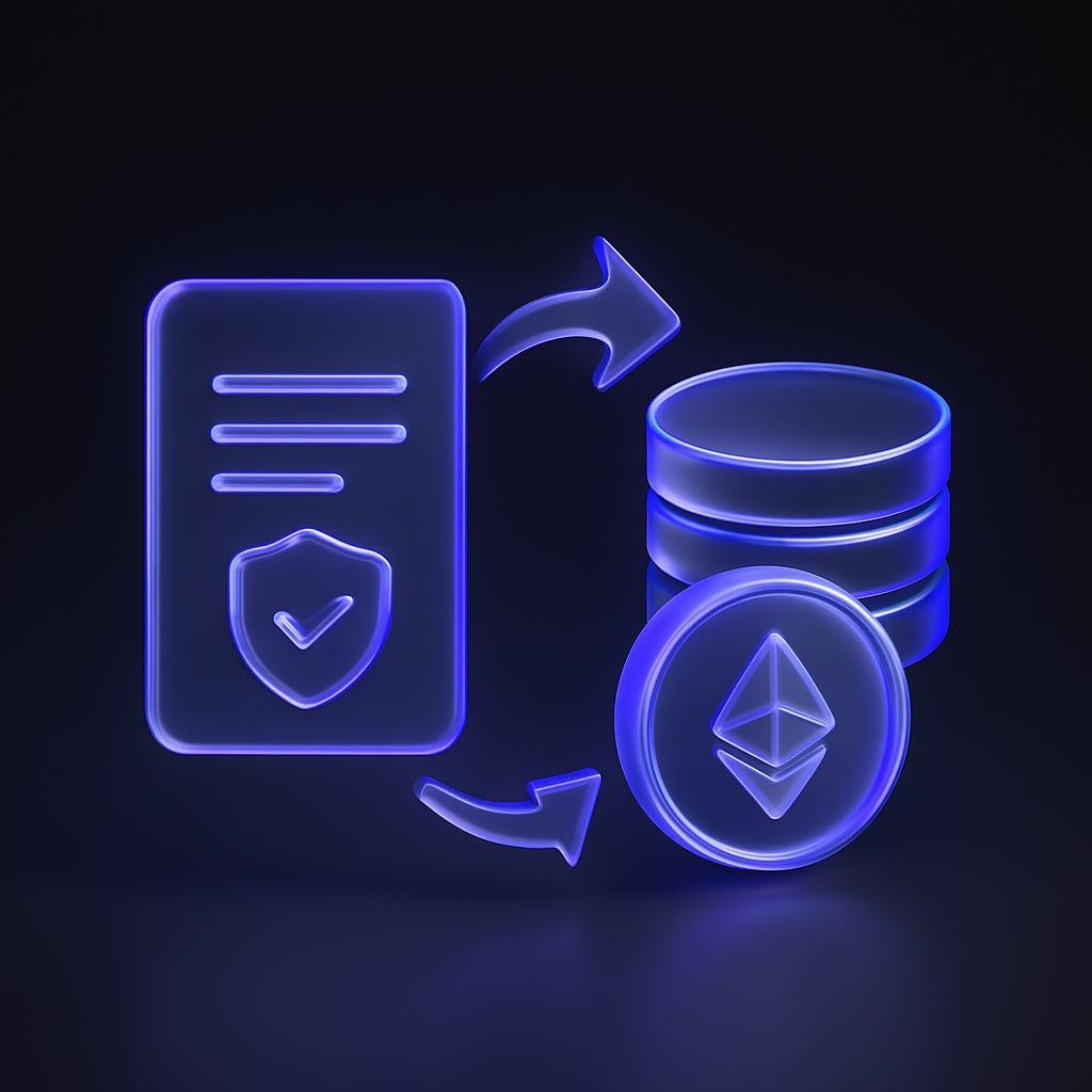 Illustrate the concept of 'proof of reserves' with a simple diagram showing asset backing.