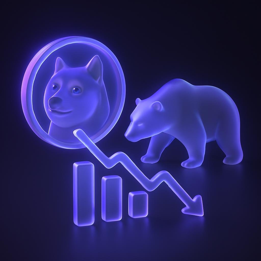 Visual representation of the Doge Crash 2026 price decline and bear market trend.