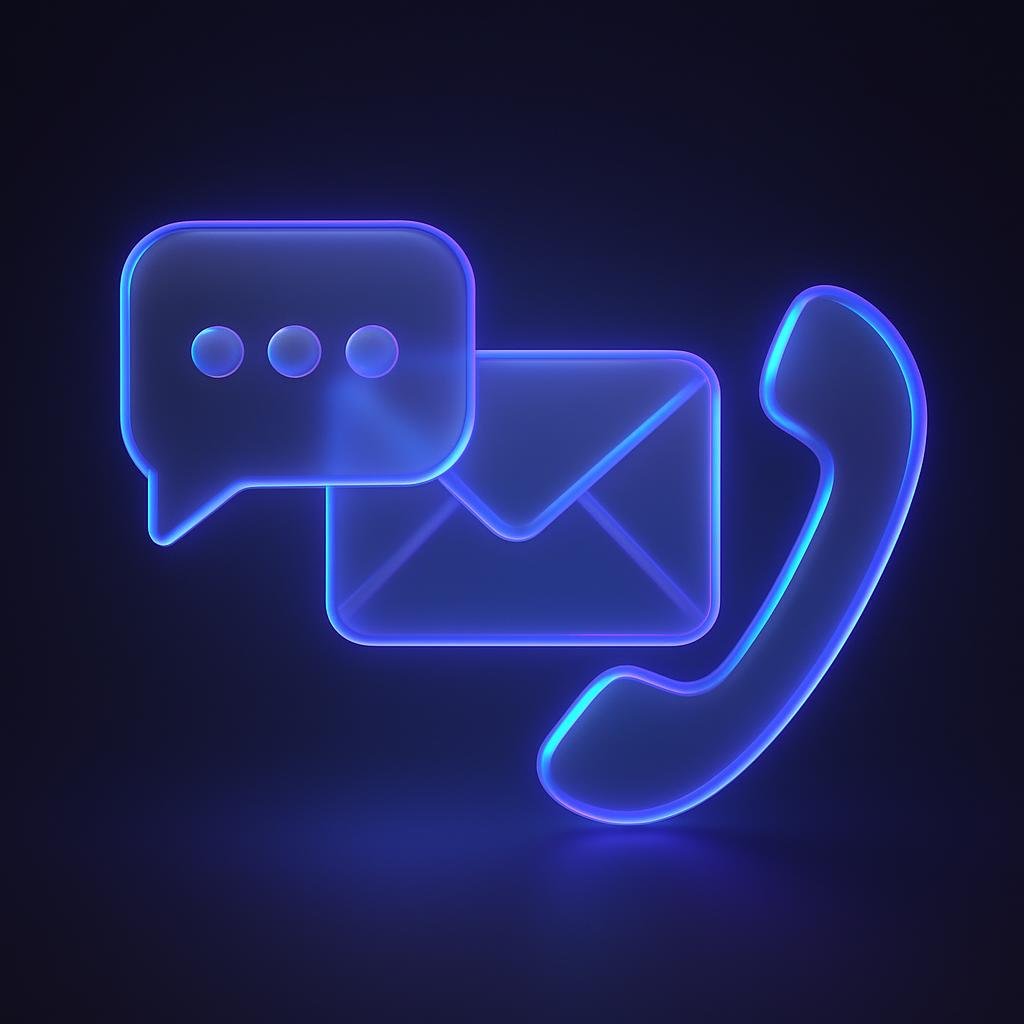 Depict the multi-channel support options (live chat, email, phone) visually to enhance understanding of accessibility.