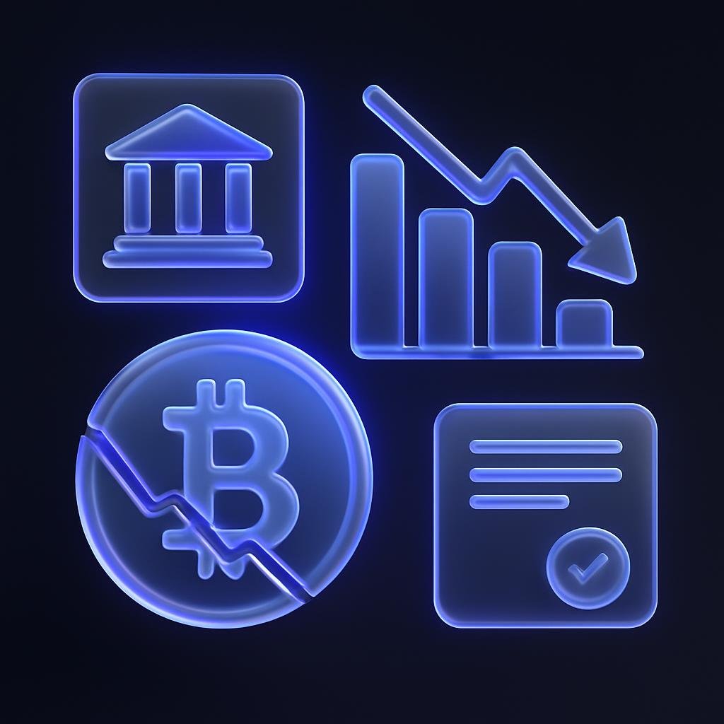 Infographic showing factors leading to the cryptocurrency crash of 2026.