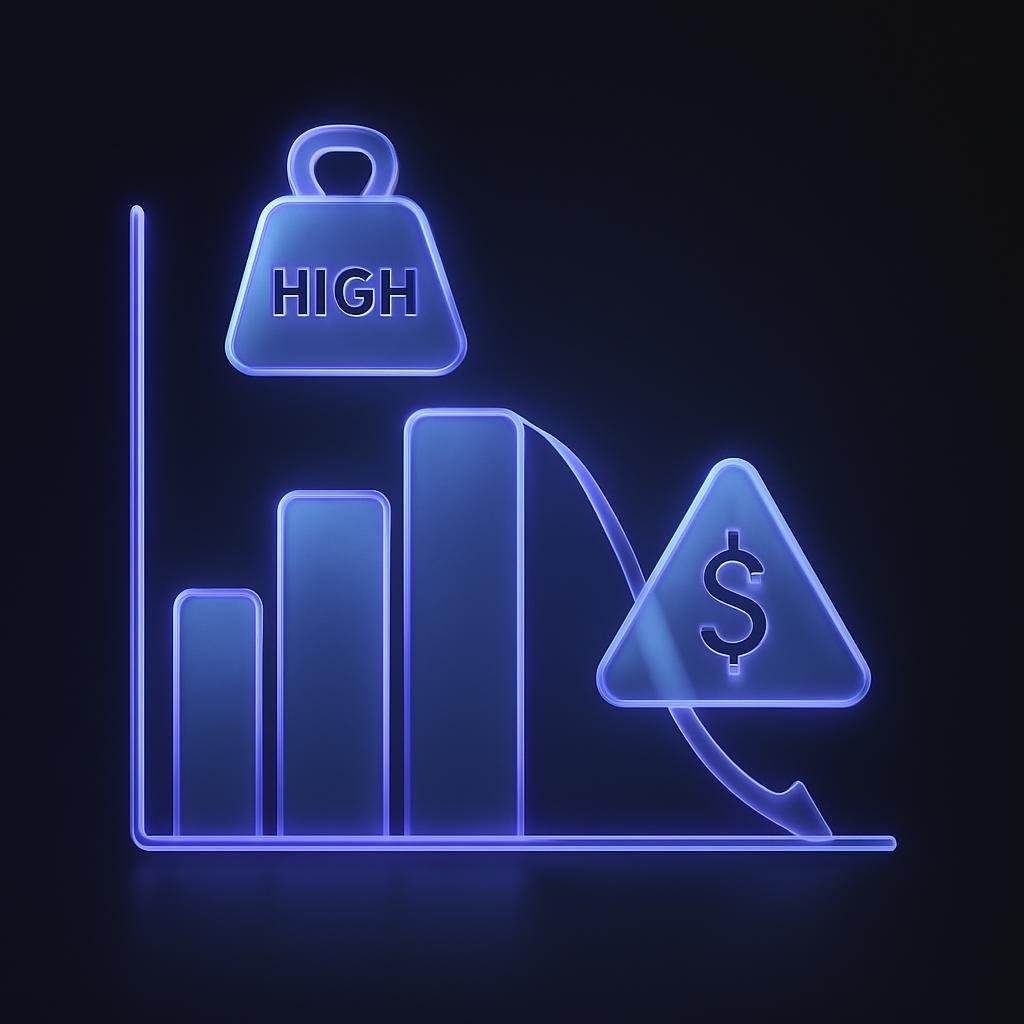 Chart showing impact of high leverage on liquidation risk