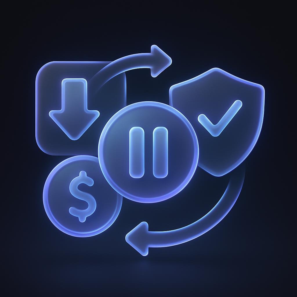 Diagram showing the process and benefits of a temporary withdrawal pause.