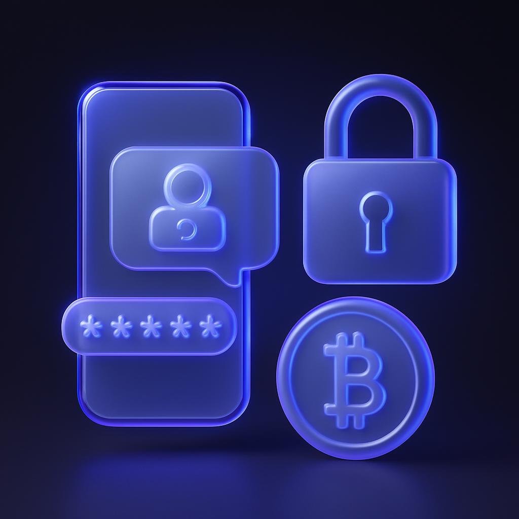 Diagram showing 2FA authentication and cold storage security features.