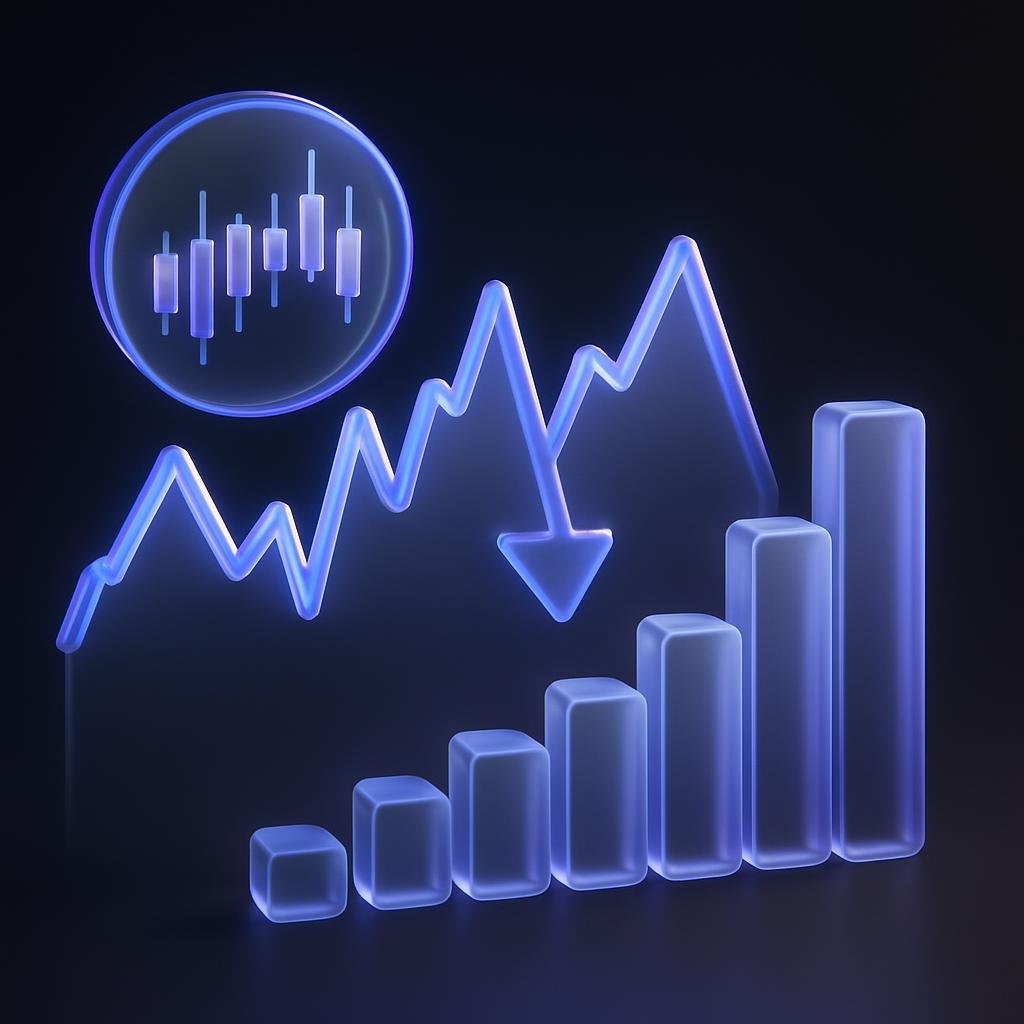 Illustrate the concept of market volatility and price corrections.