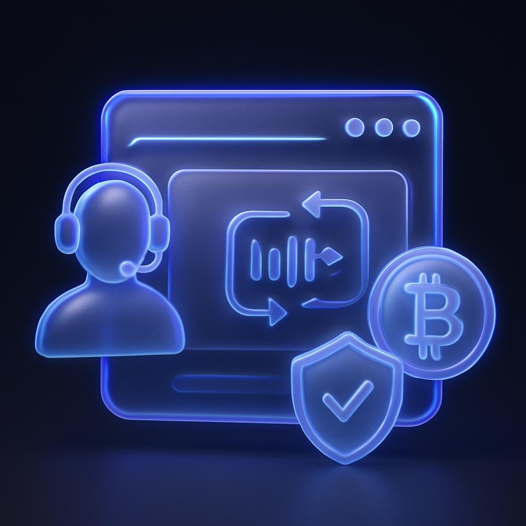 Illustrate Bitunix as a transparent crypto exchange with a focus on customer service and security.