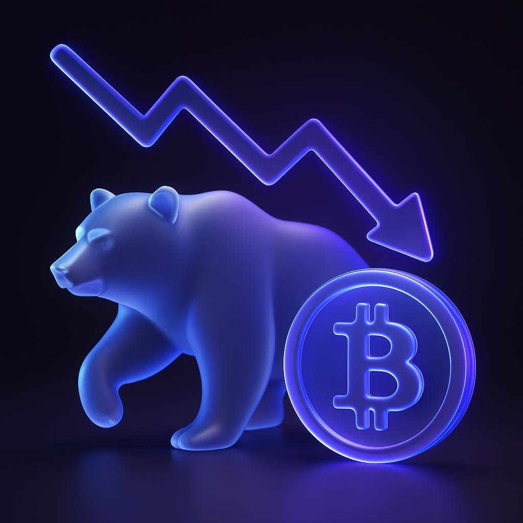 Illustrate the concept of a bear market and price correction during the 2026 cryptocurrency crash.