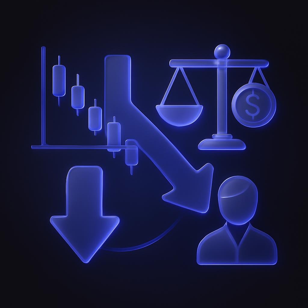 Illustrate the concept of leverage unwind with a diagram showing market effects and trader actions.